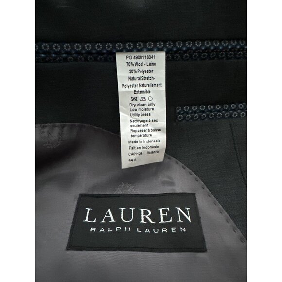 Lauren Ralph Lauren Gray Wool Blend Suit Jacket Two-Button Notch Lapel Size 44S - Picture 4 of 4